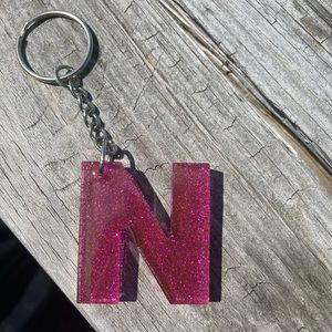 Resin Letter “N” Keychain